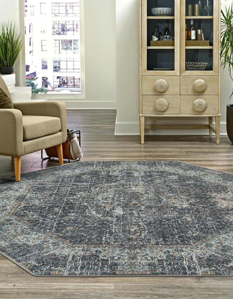 Caribbean Breeze Collection Area Rug - Utila Octagon Fume Gray lifestyle 49