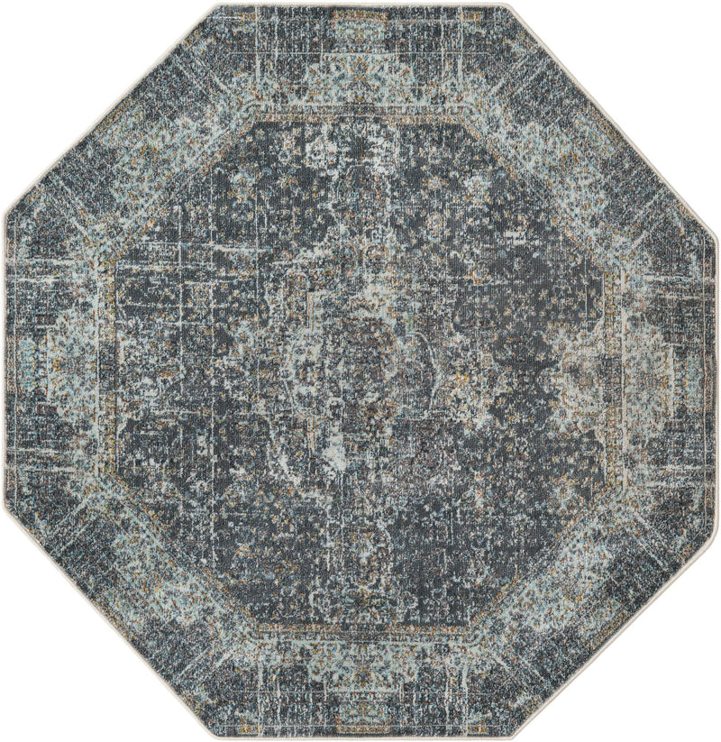 Caribbean Breeze Collection Area Rug - Utila Octagon Fume Gray lifestyle 21