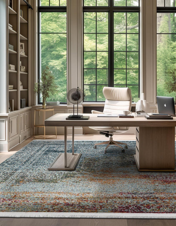 Caribbean Breeze Collection Area Rug - Yucatan Square Multi lifestyle 24
