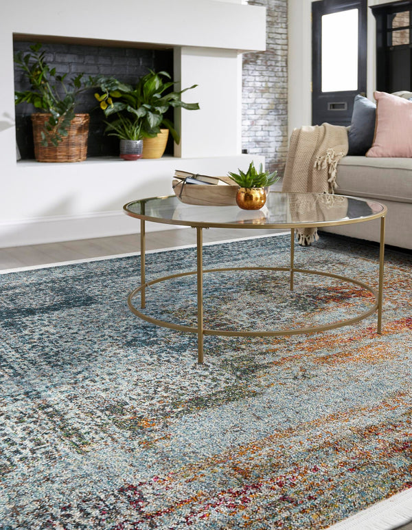 Caribbean Breeze Collection Area Rug - Yucatan Square Multi lifestyle 27
