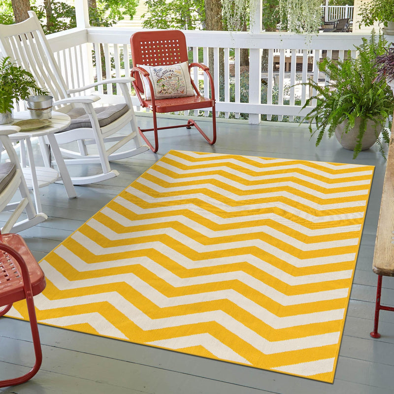 Seaside Haven Rugs Collection Area Rug - Seafarer Rectangle Yellow lifestyle 22