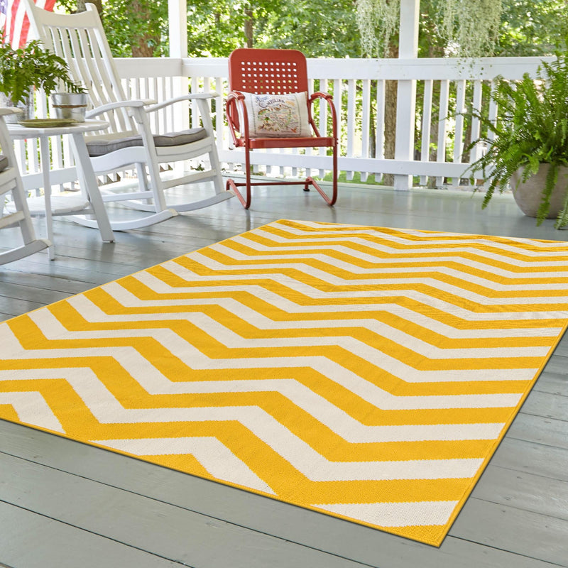 Seaside Haven Rugs Collection Area Rug - Seafarer Rectangle Yellow lifestyle 24