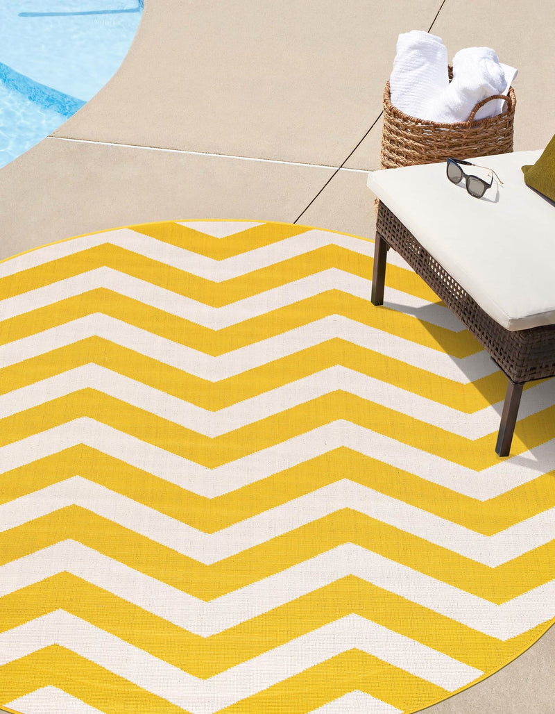 Seaside Haven Rugs Collection Area Rug - Seafarer Round Yellow lifestyle 34