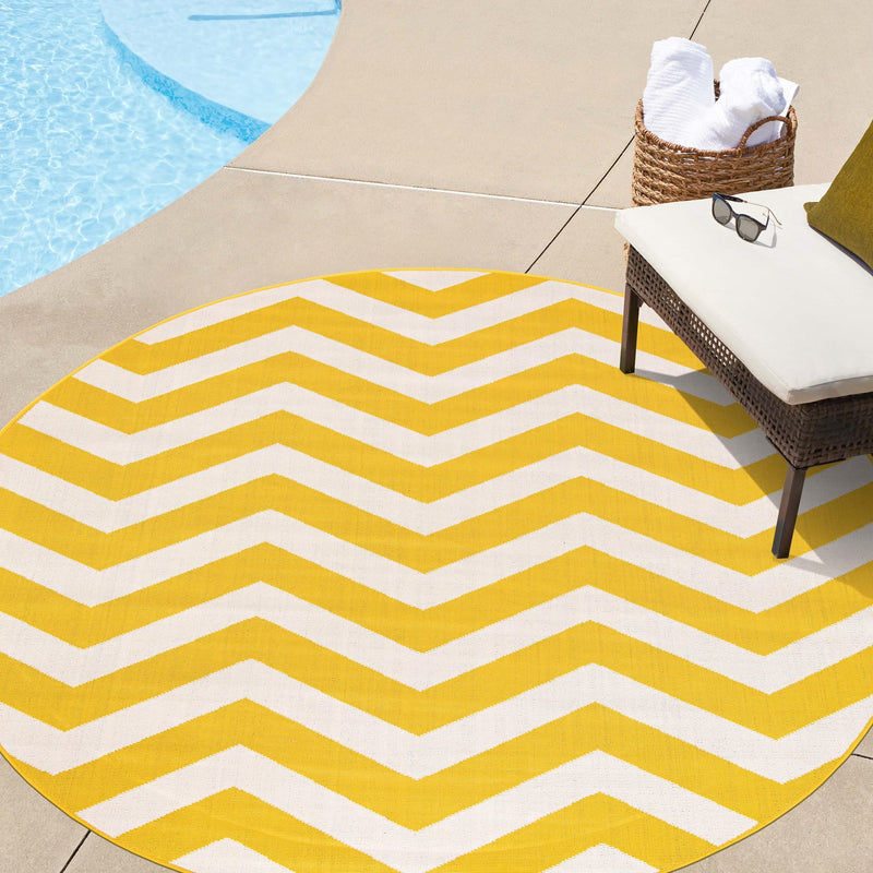 Seaside Haven Rugs Collection Area Rug - Seafarer Round Yellow lifestyle 50