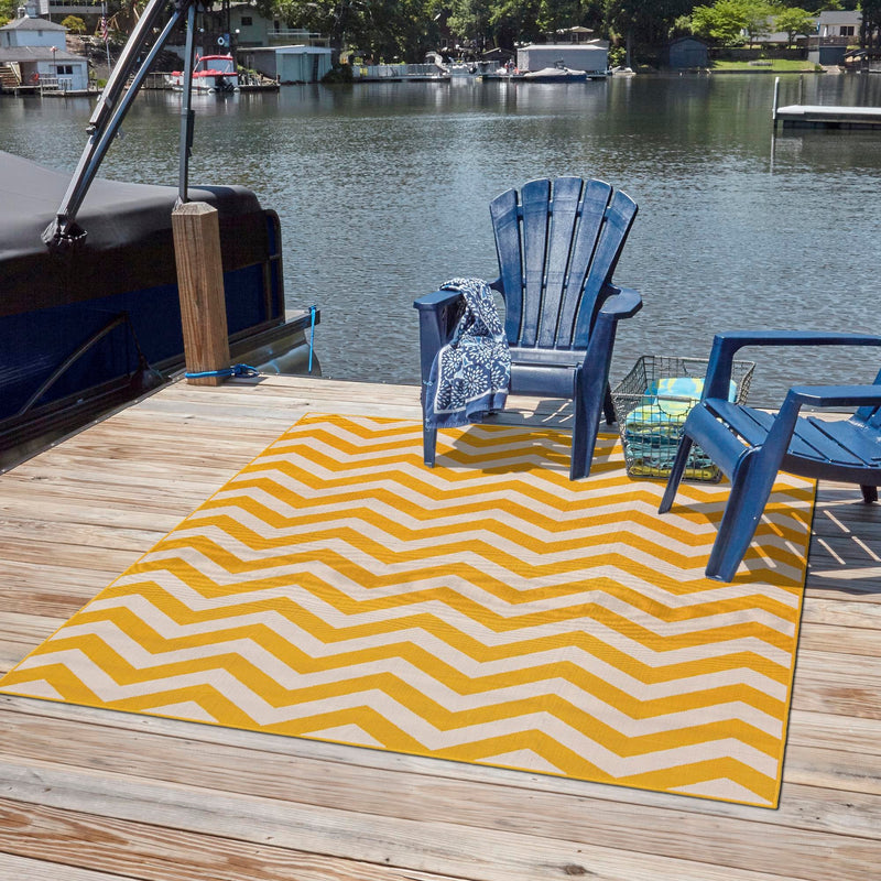 Seaside Haven Rugs Collection Area Rug - Seafarer Square Yellow lifestyle 55