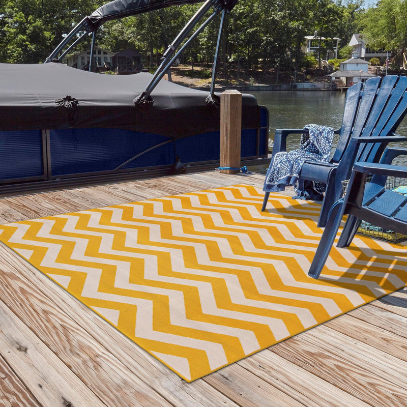 Seaside Haven Rugs Collection Area Rug - Seafarer Square Yellow lifestyle 58