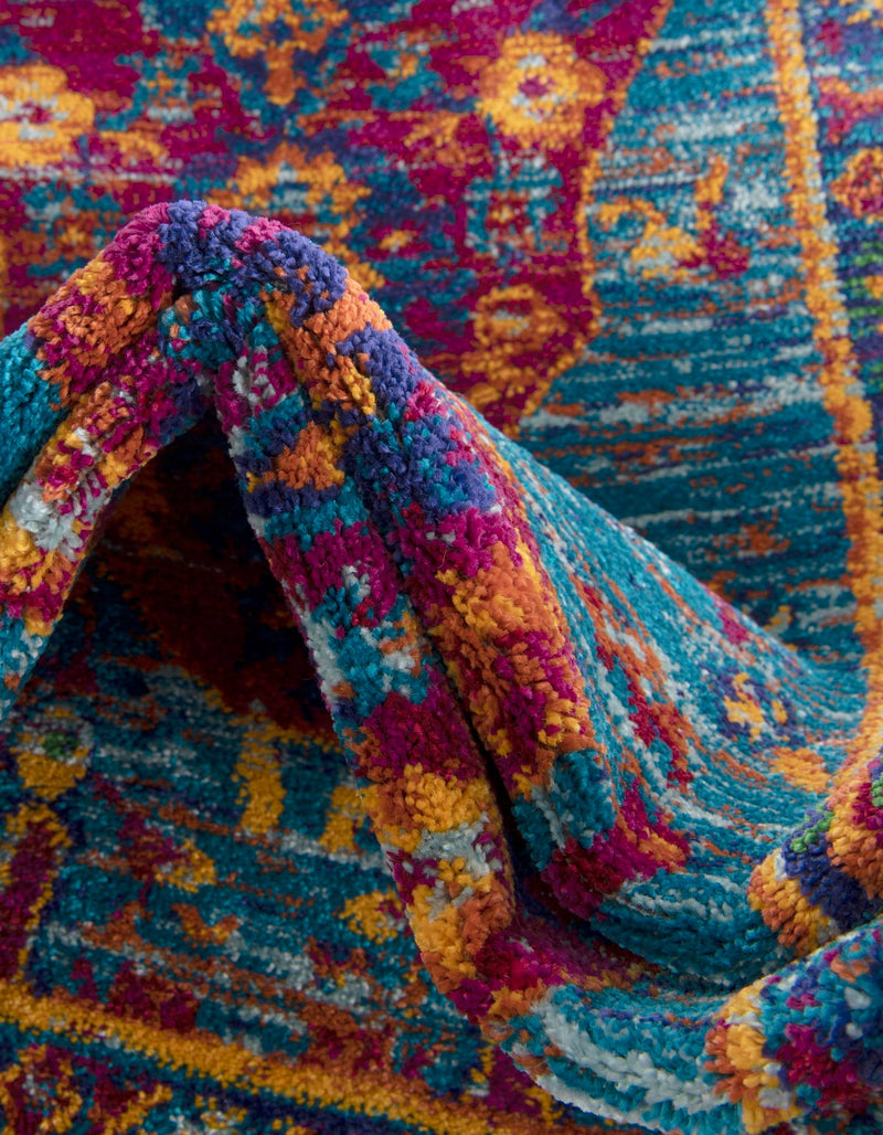 Caribbean Cove Collection Area Rug - Canouan Rectangle Pink Blue lifestyle 7