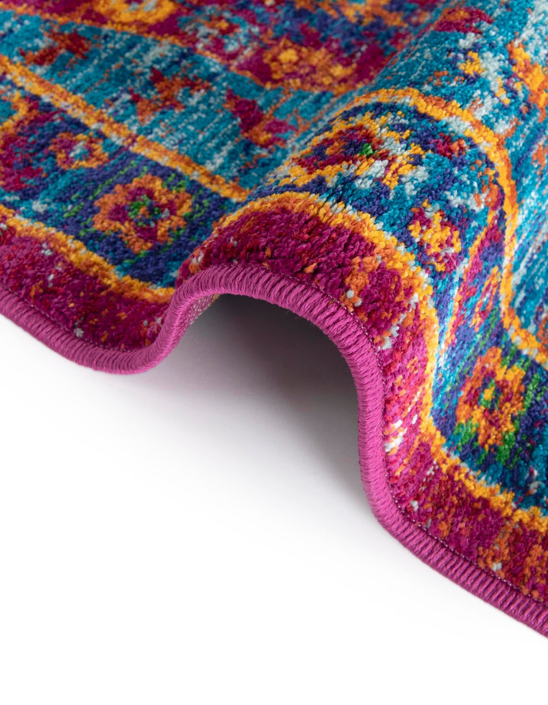 Caribbean Cove Collection Area Rug - Canouan Rectangle Pink Blue lifestyle 9