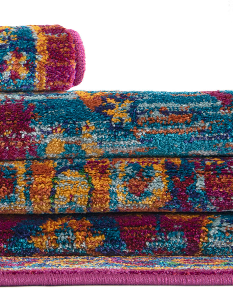 Caribbean Cove Collection Area Rug - Canouan Rectangle Pink Blue lifestyle 13