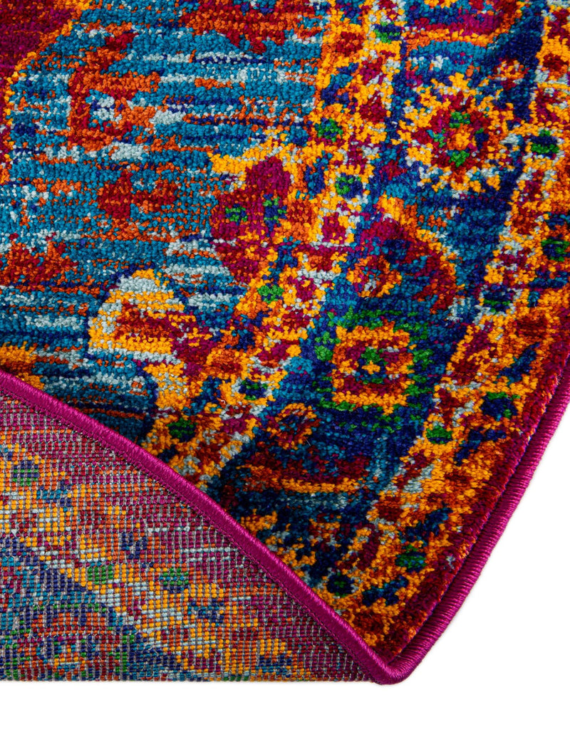 Caribbean Cove Collection Area Rug - Canouan Round Pink Blue lifestyle 32