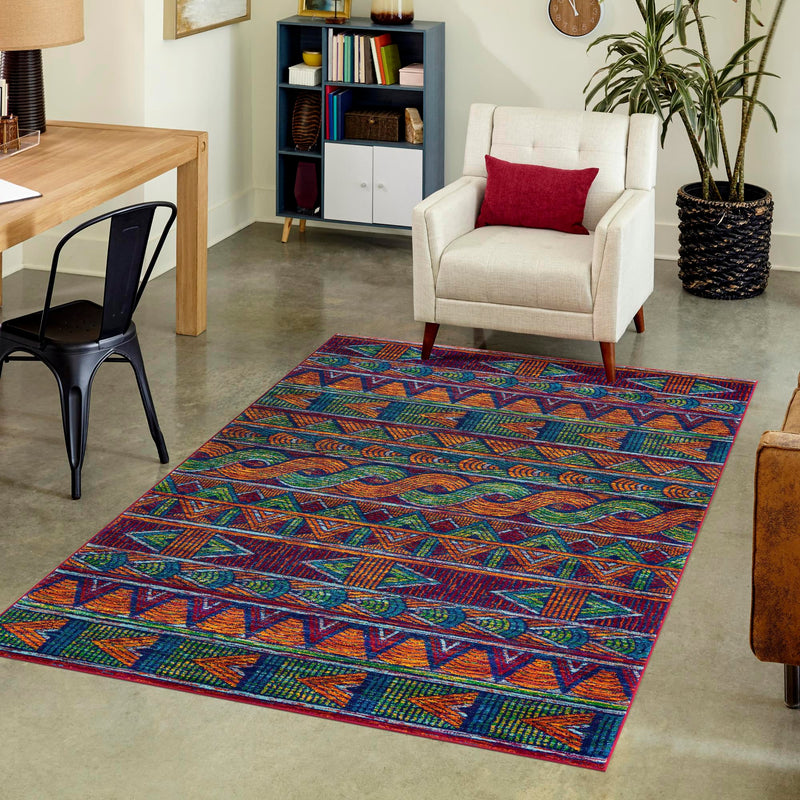 Caribbean Cove Collection Area Rug - Trinidad Rectangle Multi lifestyle 14