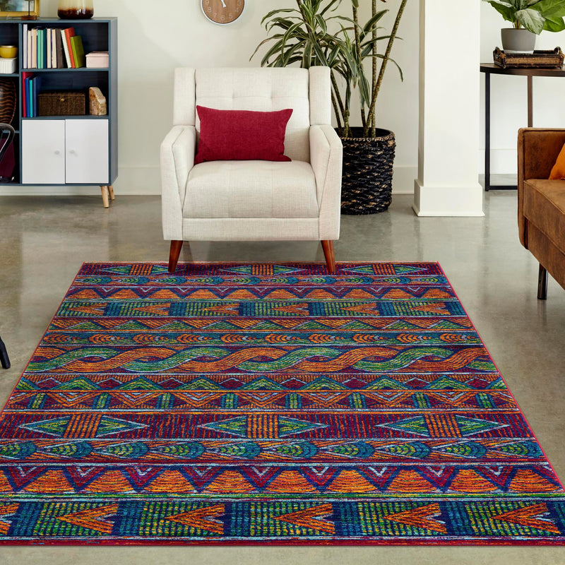 Caribbean Cove Collection Area Rug - Trinidad Rectangle Multi lifestyle 15