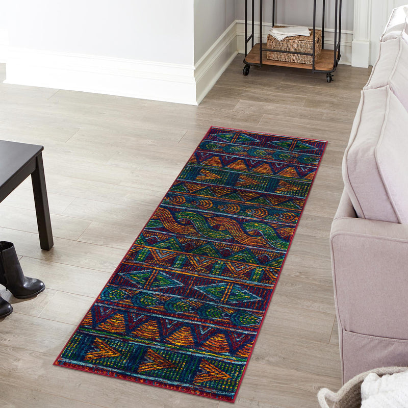 Caribbean Cove Collection Area Rug - Trinidad Runner Multi lifestyle 42