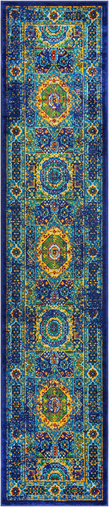 Caribbean Cove Collection Area Rug - Grenada Runner Navy Blue lifestyle 33