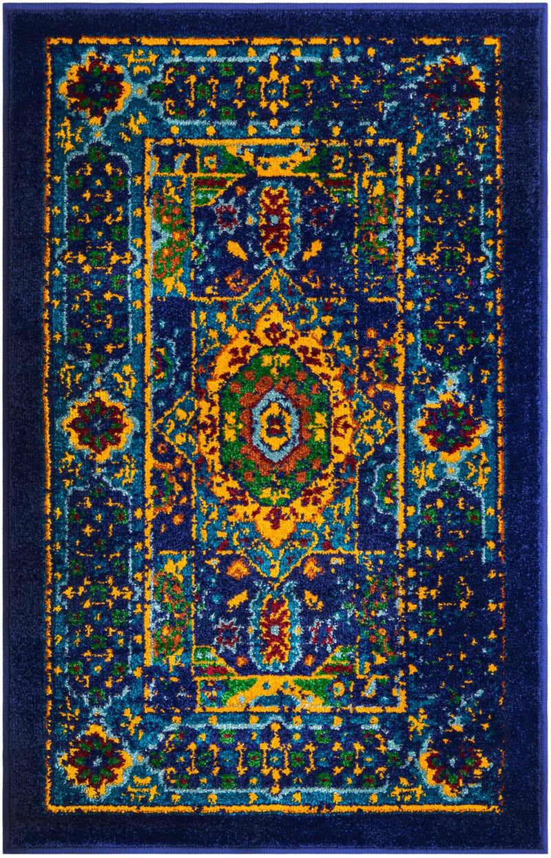 Caribbean Cove Collection Area Rug - Grenada Rectangle Navy Blue lifestyle 2