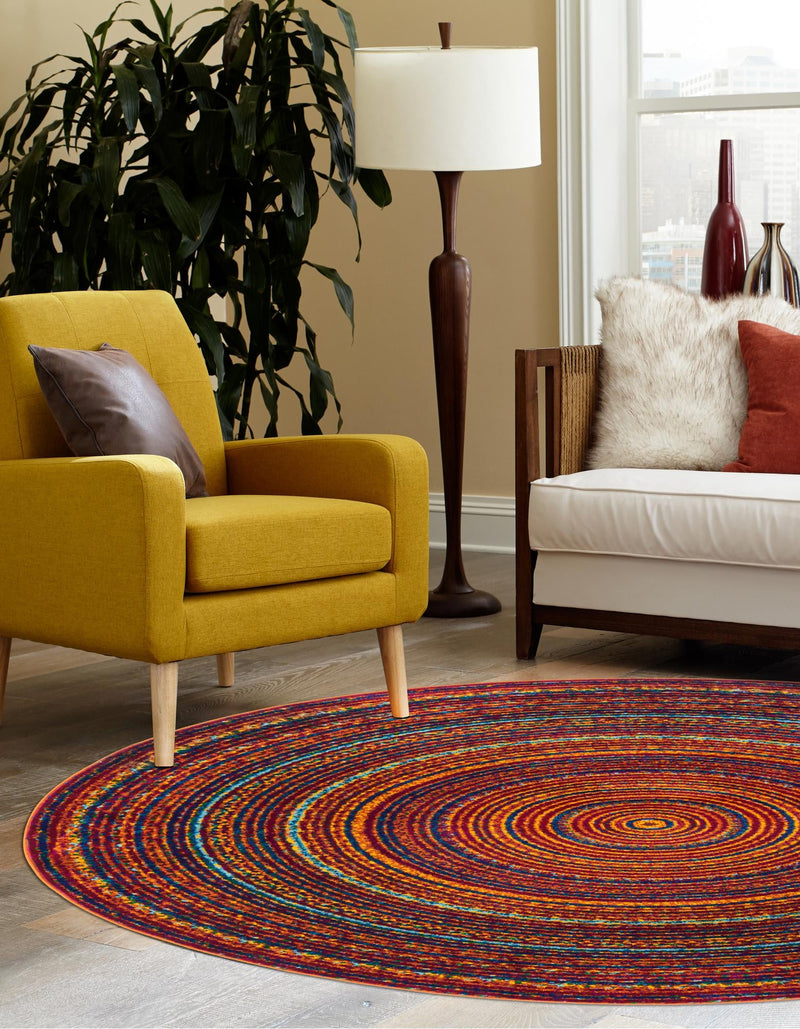 Caribbean Cove Collection Area Rug - Martinique Round Multi lifestyle 21