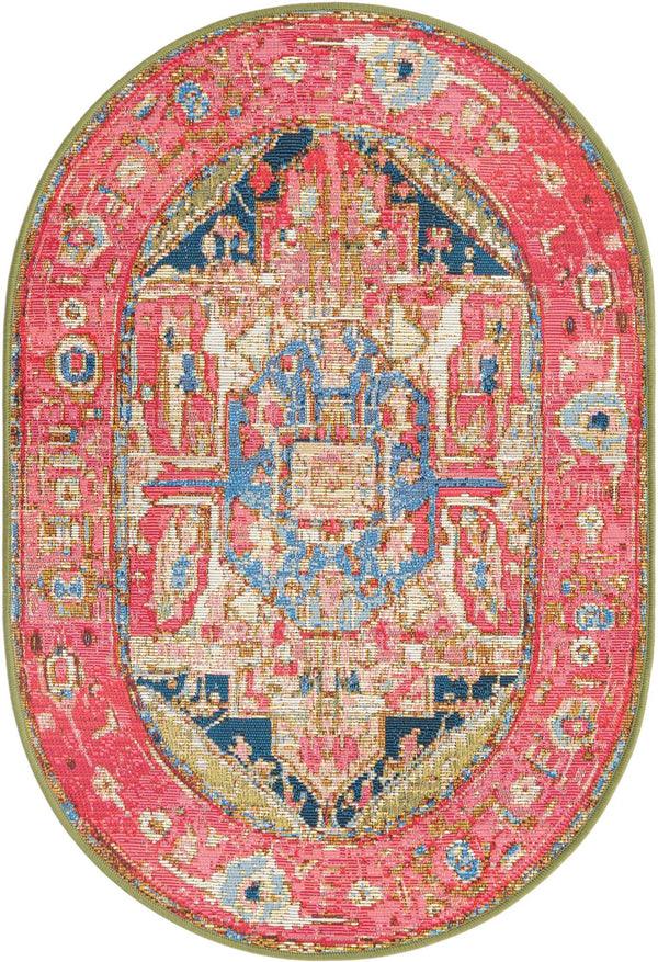 Patio Elegance Collection Area Rug - Sanctuary Oval Multi lifestyle 14