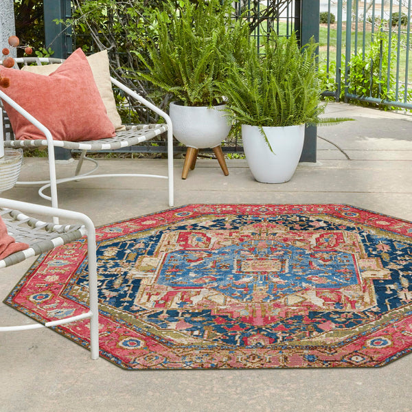 Patio Elegance Collection Area Rug - Sanctuary Octagon Multi lifestyle 25