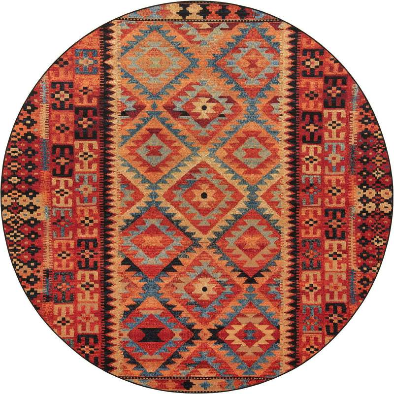 Safari Escape Rugs Collection Area Rug - Kalahari Round Multi lifestyle 17