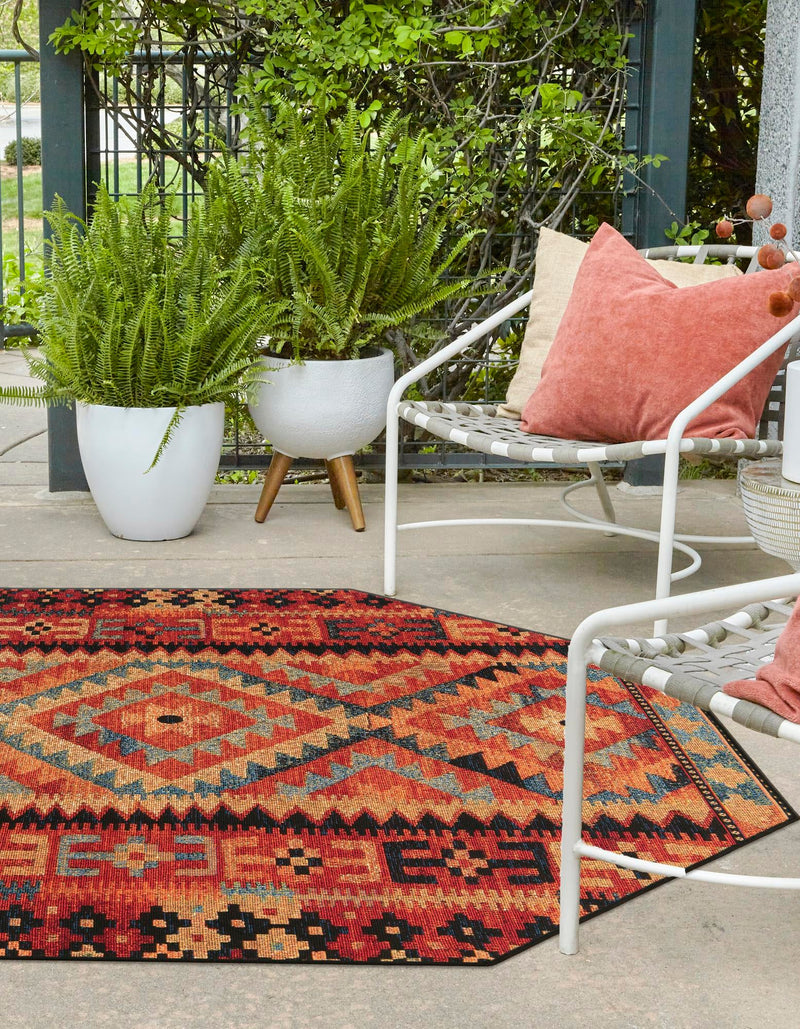 Safari Escape Rugs Collection Area Rug - Kalahari Octagon Multi lifestyle 30
