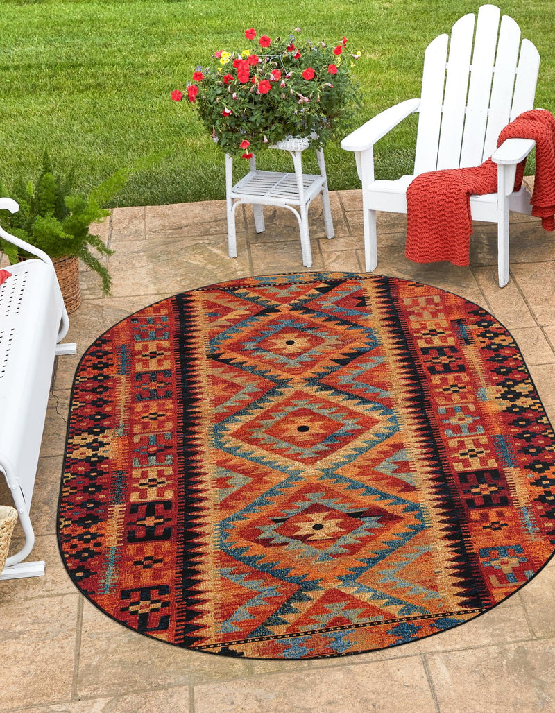 Safari Escape Rugs Collection Area Rug - Kalahari Oval Multi lifestyle 24