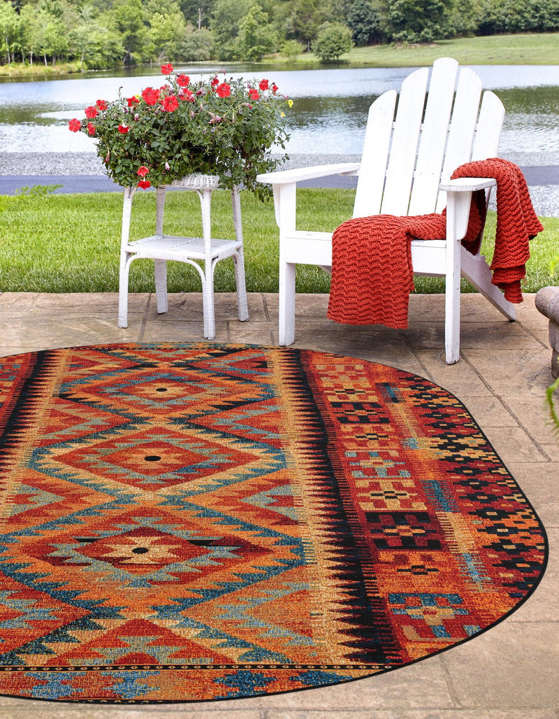 Safari Escape Rugs Collection Area Rug - Kalahari Oval Multi lifestyle 29