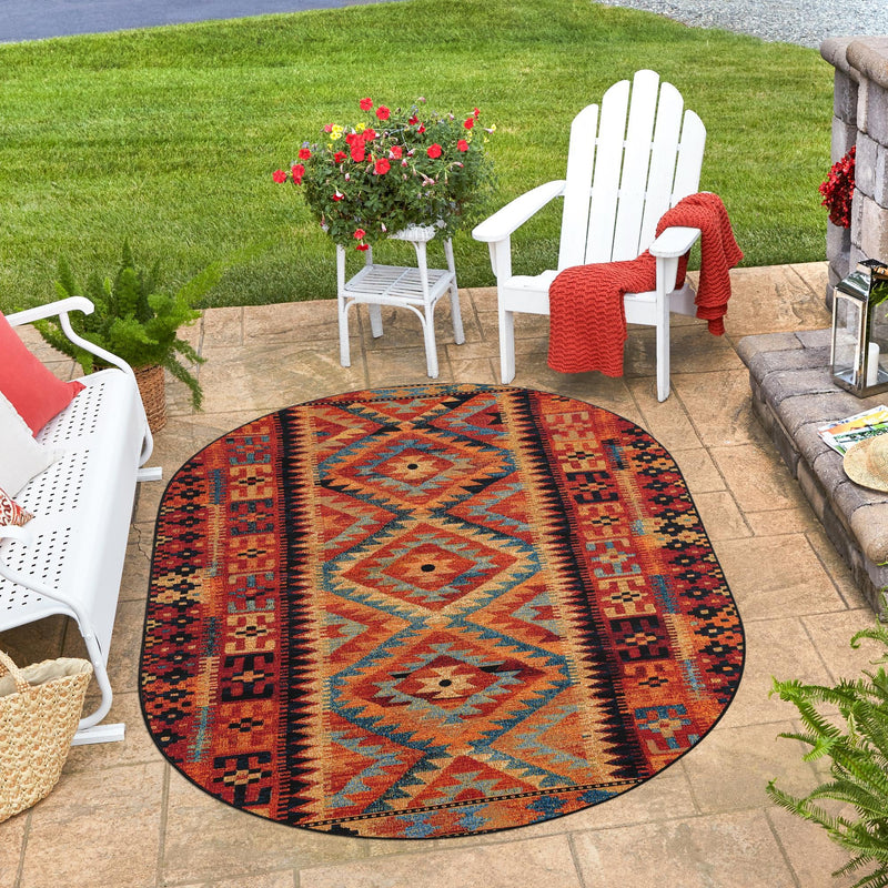 Safari Escape Rugs Collection Area Rug - Kalahari Oval Multi lifestyle 84