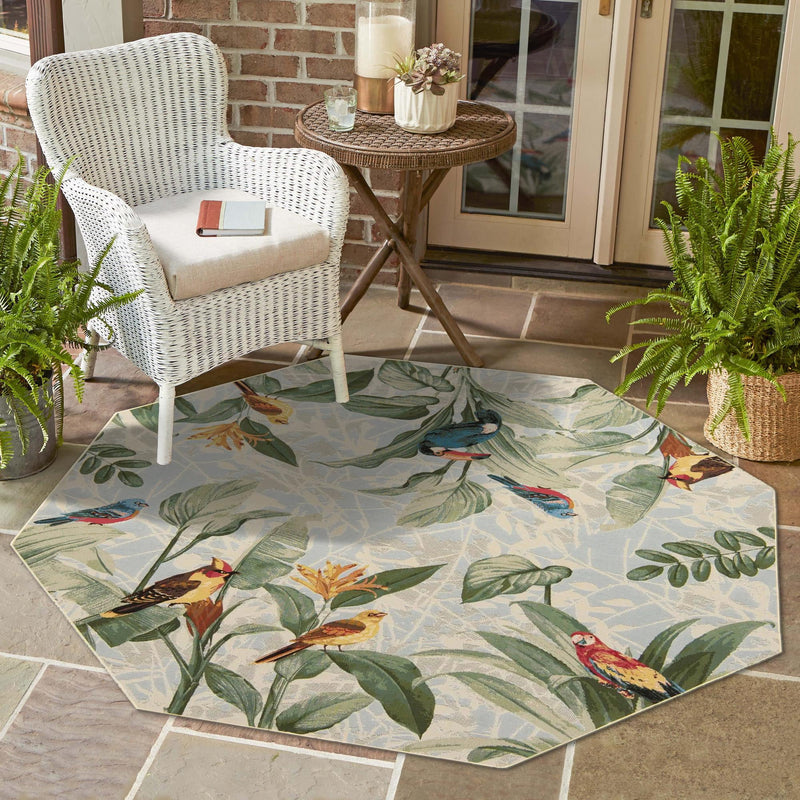 Garden Terrace Escape Collection Area Rug - Tropic Octagon Multi lifestyle 55