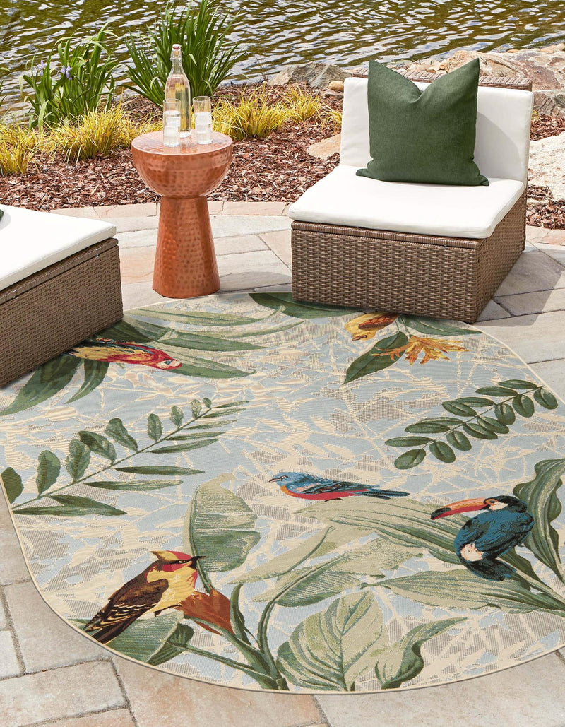 Garden Terrace Escape Collection Area Rug - Tropic Oval Multi lifestyle 19