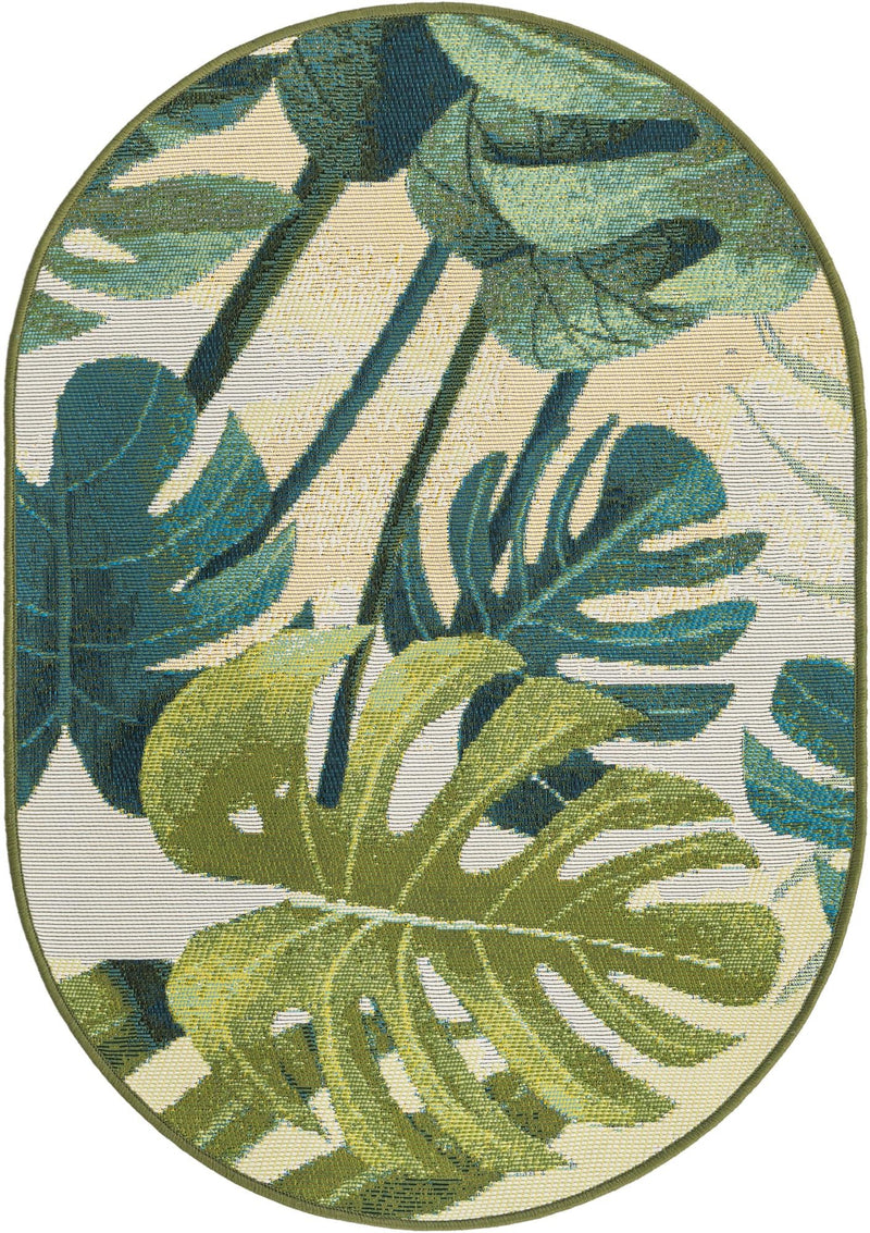 Garden Terrace Escape Collection Area Rug - Ivy Oval Green lifestyle 19