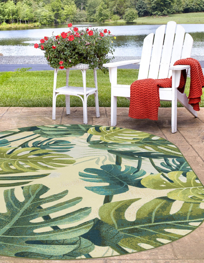Garden Terrace Escape Collection Area Rug - Ivy Oval Green lifestyle 29