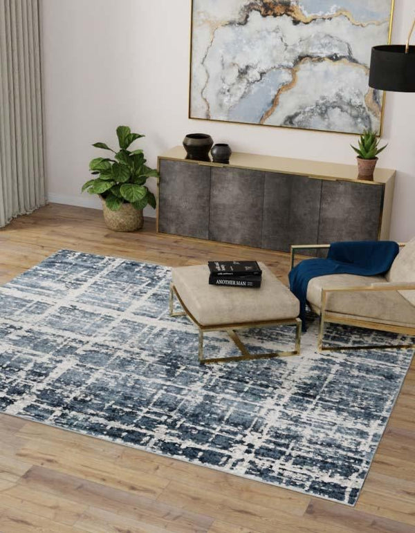 Metro Heights Collection Area Rug - Flatiron Square Navy Blue lifestyle 51