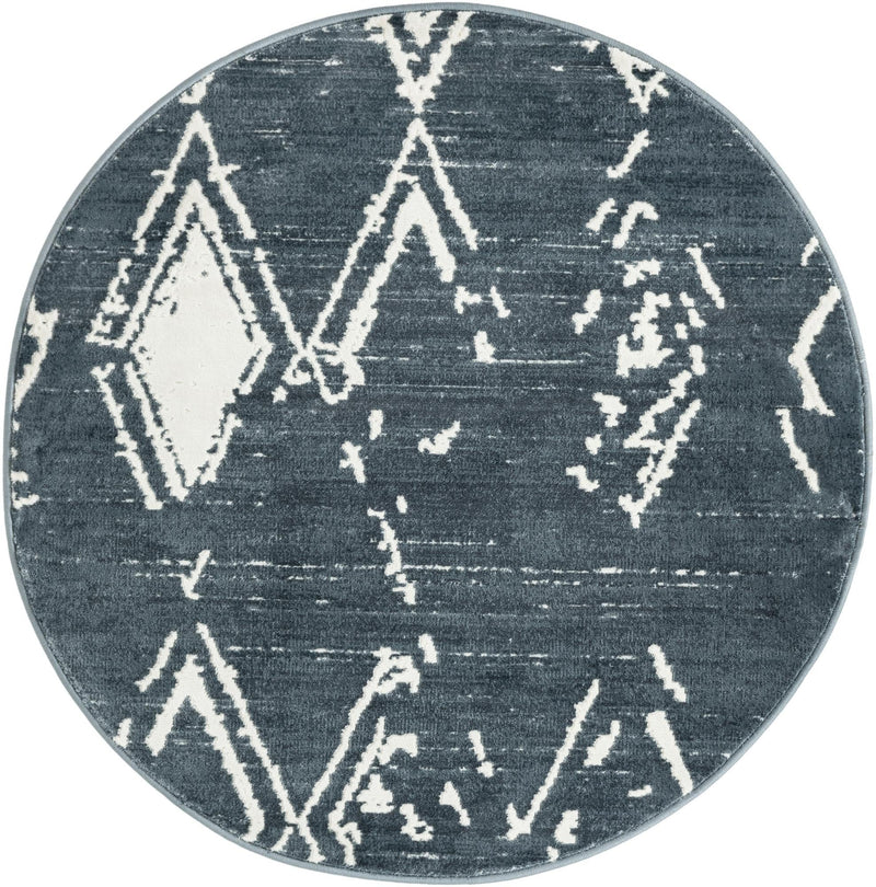 Metro Heights Collection Area Rug - Madison Round Navy Blue lifestyle 41