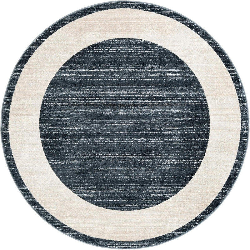 Metro Heights Collection Area Rug - Park Round Navy Blue lifestyle 59