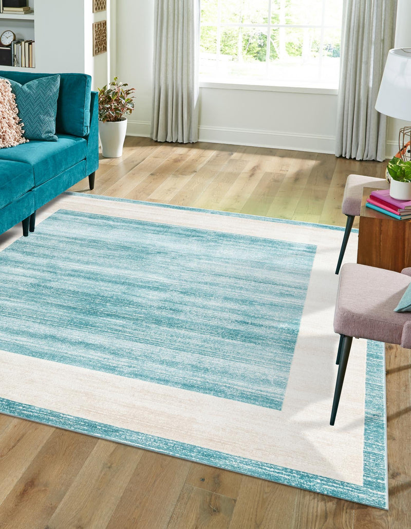Metro Heights Collection Area Rug - Park Square Turquoise lifestyle 98