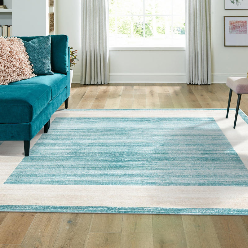 Metro Heights Collection Area Rug - Park Square Turquoise lifestyle 141