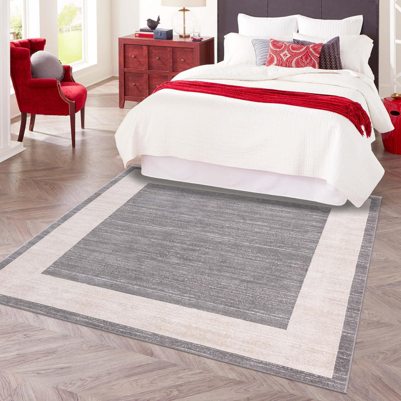 Metro Heights Collection Area Rug - Park Square Gray lifestyle 142