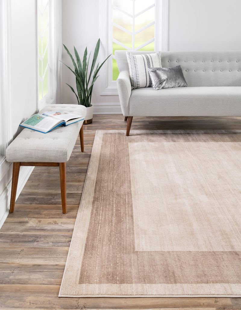 Metro Heights Collection Area Rug - Park Square Beige lifestyle 111