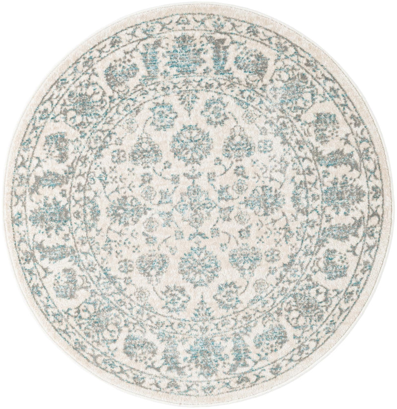 Metro Heights Collection Area Rug - Astoria Round Teal lifestyle 21