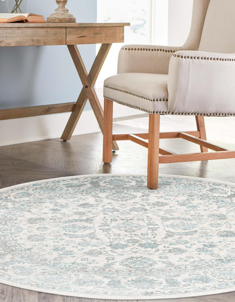 Metro Heights Collection Area Rug - Astoria Round Teal lifestyle 33