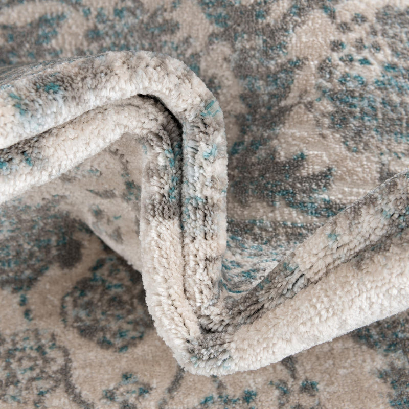 Metro Heights Collection Area Rug - Astoria Round Teal lifestyle 57