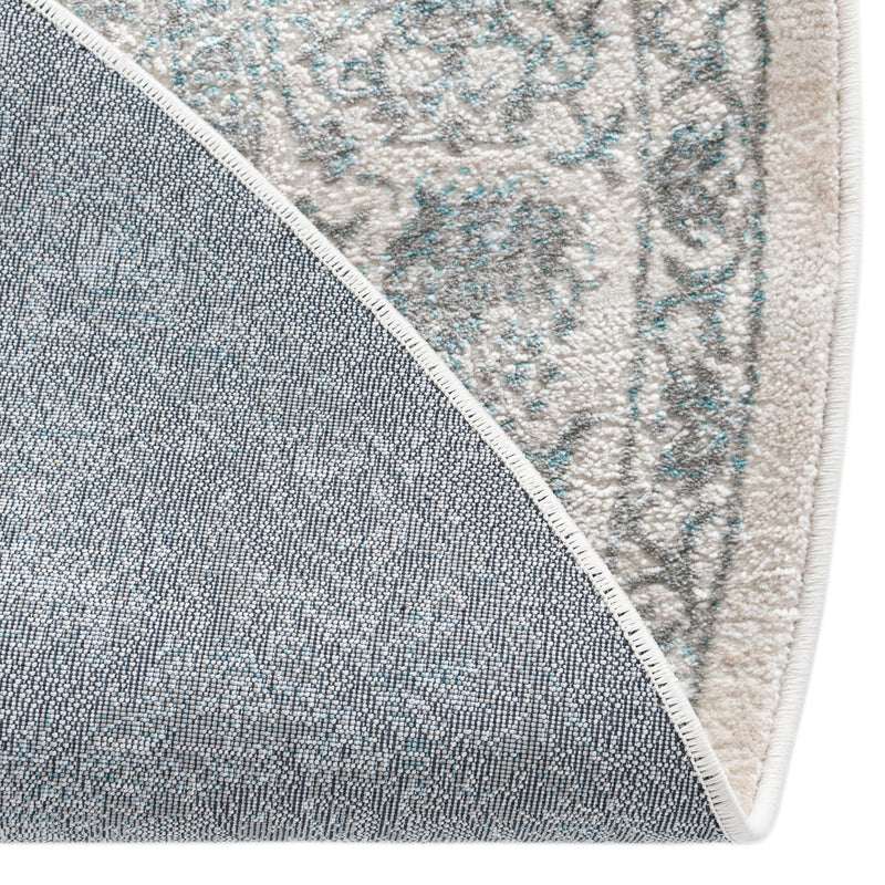 Metro Heights Collection Area Rug - Astoria Round Teal lifestyle 63