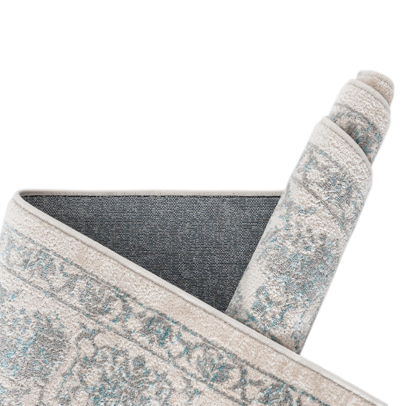 Metro Heights Collection Area Rug - Astoria Round Teal lifestyle 75