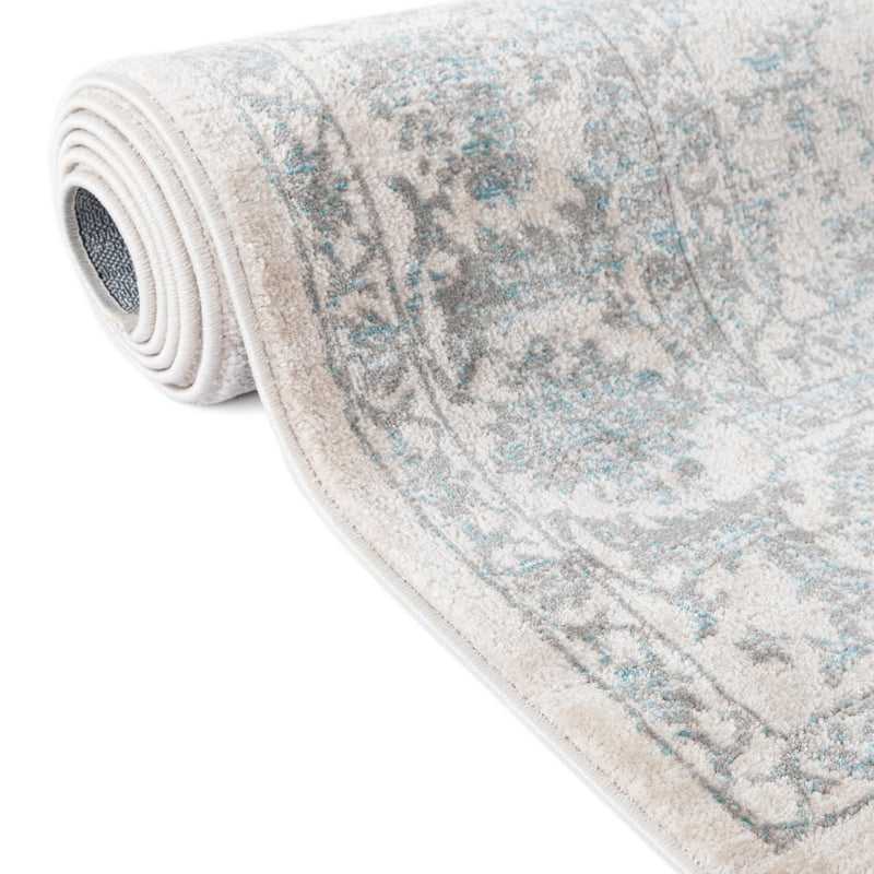 Metro Heights Collection Area Rug - Astoria Round Teal lifestyle 81
