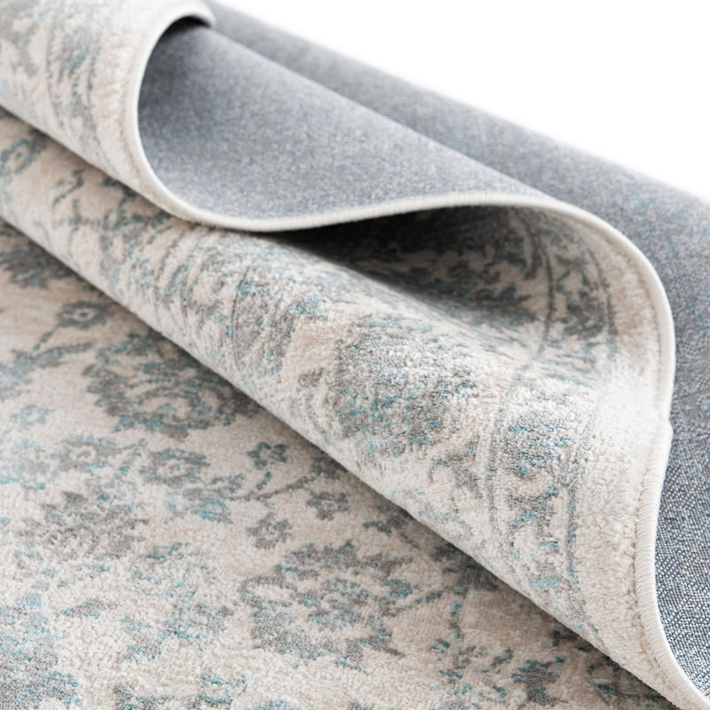 Metro Heights Collection Area Rug - Astoria Round Teal lifestyle 87