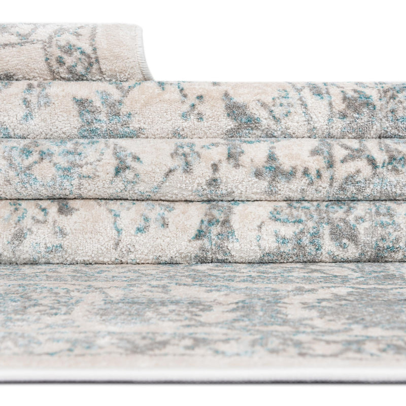 Metro Heights Collection Area Rug - Astoria Round Teal lifestyle 93