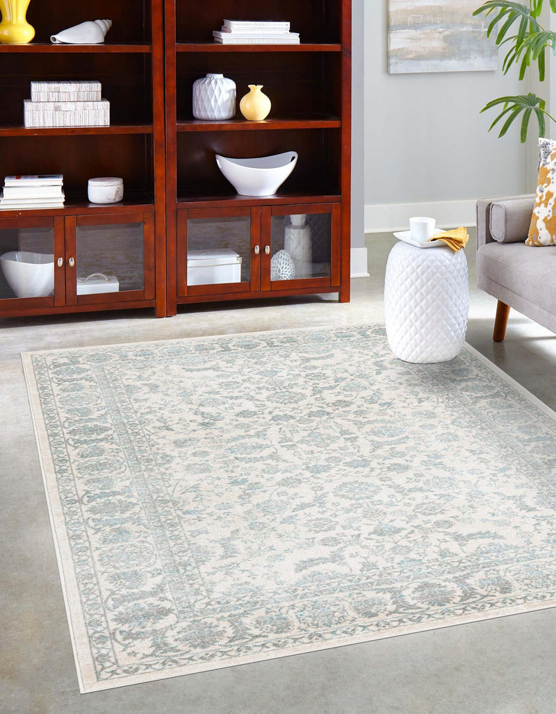 Metro Heights Collection Area Rug - Astoria Rectangle Teal lifestyle 4