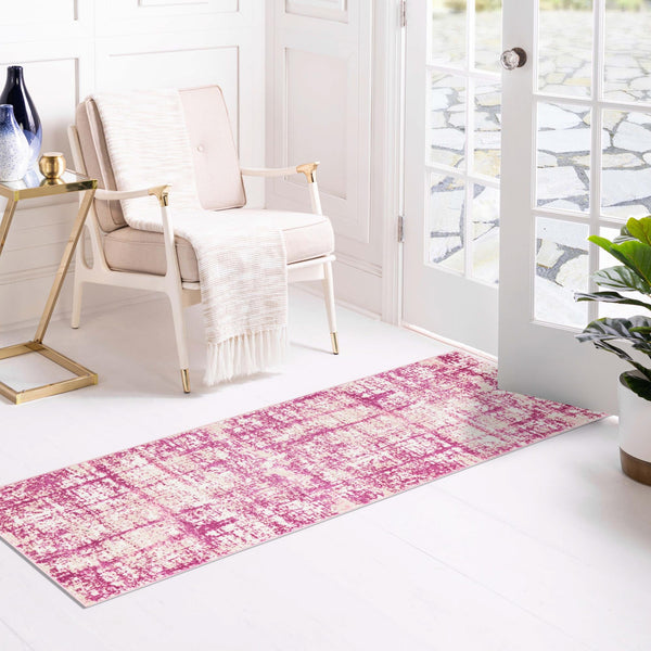 Metro Heights Collection Area Rug - Flatiron Runner Pink lifestyle 171