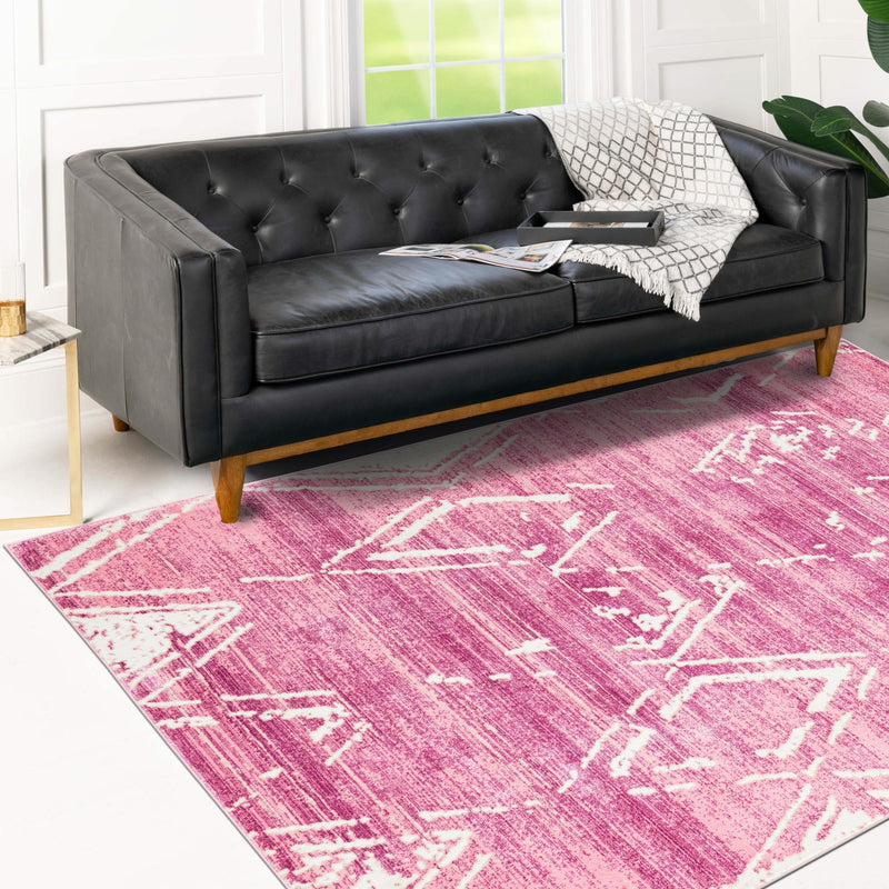 Metro Heights Collection Area Rug - Madison Rectangle Pink lifestyle 37