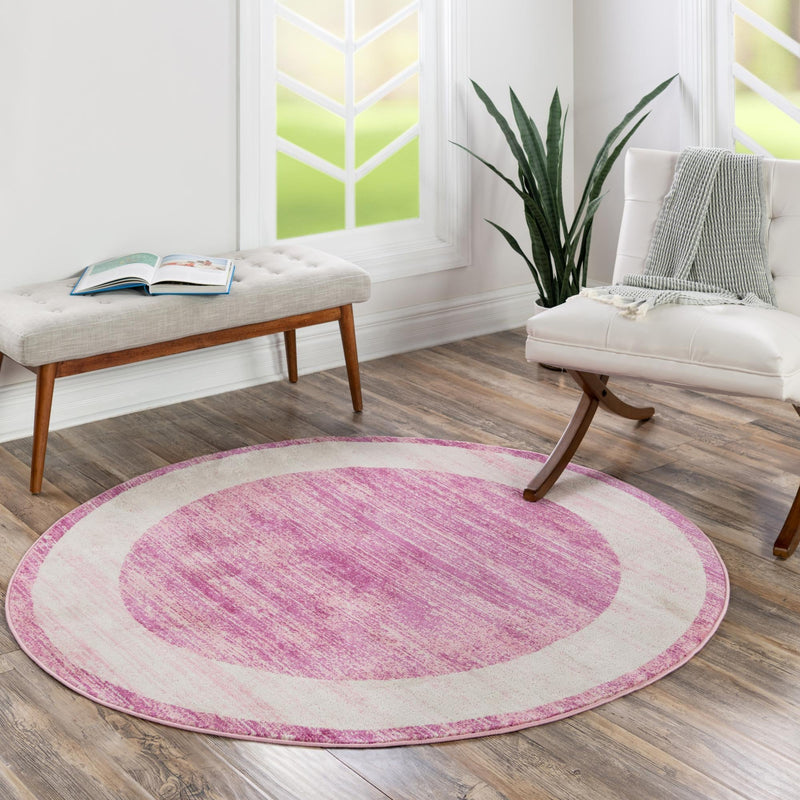 Metro Heights Collection Area Rug - Park Round Pink lifestyle 160